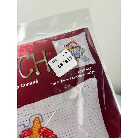 Janlynn Big Stitch Counted Cross Stitch 2006 10x10 Snowman Let it Snow Christmas - Picture 13 of 14